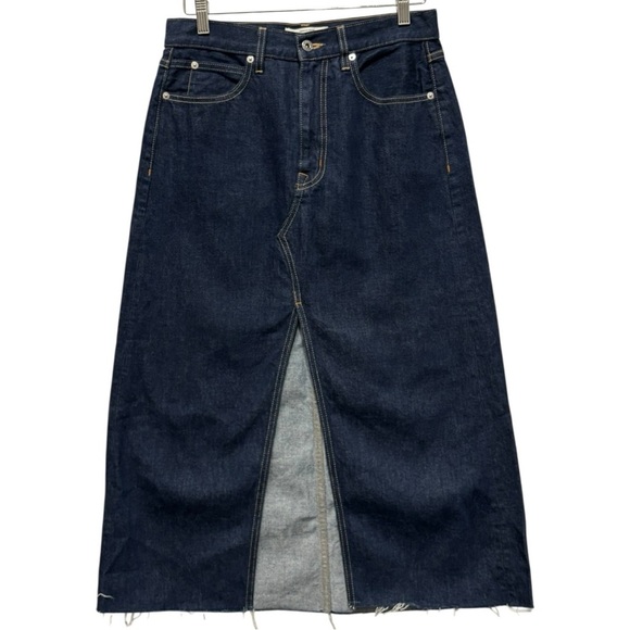 SLVRLAKE High Waist High Slit Denim Midi Skirt Size 26 NWOT - Picture 4 of 11